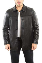 Load image into Gallery viewer, REED EST. 1950 Men's Black Lambskin Leather Jacket, Four Button Car Coat, Classic Winter Style