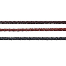 Cargar imagen en el visor de la galería, REED genuine leather braided cords in brown and black for crafts and jewelry making, ideal for necklaces and bracelets.