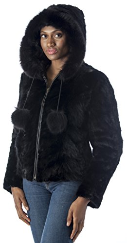 Mens Fox Bomber Hooded Full Pelt Fur Jacket