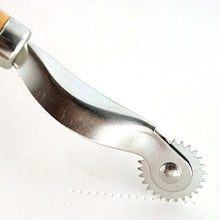 Cargar imagen en el visor de la galería, eZthings Professional Stitch Marking Spacer, perfect for arts and leather crafts, featuring a precise metal wheel tool.