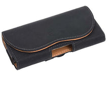 Cargar imagen en el visor de la galería, Reed black leather cell phone belt clip case holster pouch for iPhone 6 Plus, stylish design, protective and fashionable accessory.