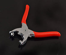 Cargar imagen en el visor de la galería, eZthings leather-craft stamping and punching tool with red grips for professional leather crafting