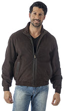 Cargar imagen en el visor de la galería, REED Quello Men's Brown Suede Leather Waist Jacket, Water Resistant, Lightweight, Satin Lining, 26 Inch, Front View