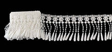Cargar imagen en el visor de la galería, Venise edging lace trim in white eyelet fabric for DIY crafts, bridal decor, and garment accessories.