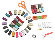 Load image into Gallery viewer, eZthings Professional Sewing Supplies Kit with colorful threads, scissors, needles, and tape measure for arts and crafts.