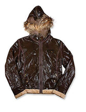 Cargar imagen en el visor de la galería, REED Women's Colorado Shearling Leather Jacket with Hood, Brown Sheep Skin, Soft Touch, Imported Apparel