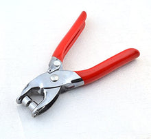 Cargar imagen en el visor de la galería, Professional leather-craft stamping and punching tool with red handles for precision work, by eZthings.