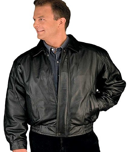 Men Black Bomber Leather Jacket