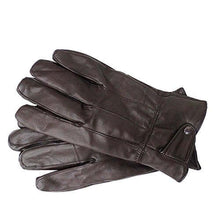 Cargar imagen en el visor de la galería, Reed Men's leather driving gloves, touchscreen compatible, warm lined, ideal for winter. Genuine sheepskin, stylish and functional.