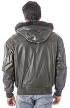 Charger l'image dans la galerie, Men's Hooded Leather Bomber Jacket - Bomber Jacket | Reed Sports Wear