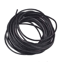 Cargar imagen en el visor de la galería, Black genuine leather cord for jewelry making and crafts by REED