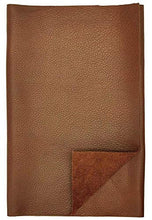 Cargar imagen en el visor de la galería, Leather hide in brown color, cow skin sheet measuring 8 x 11 inches, ideal for crafting leather goods and accessories.
