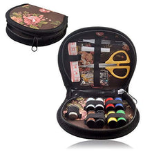 Load image into Gallery viewer, eZthings DIY Sewing Set with floral case, includes threads, scissors, and compact storage, perfect for arts and crafts enthusiasts.