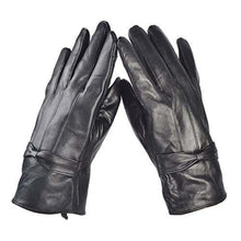 Load image into Gallery viewer, women leather gloves 2x black