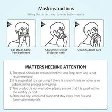 Cargar imagen en el visor de la galería, Mask instructions: wearing steps with diagrams and usage precautions for non-medical face masks.