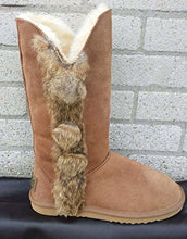 Cargar imagen en el visor de la galería, REED Women's Suede Leather Boots with Real Fur Trim, 13-inch Shaft, Genuine Leather, Perfect for Winter Fashion