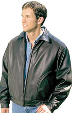 Load image into Gallery viewer, REED Men's All American Bomber Leather Jacket made in USA, showcasing premium craftsmanship and classic design.