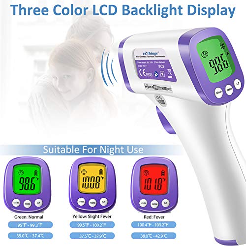 eZthings Thermometer Heavy Duty Infrared Forehead Non-Contact for Medi