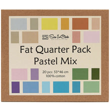 Charger l'image dans la galerie, 20 Fat Quarter Bundle Pack - 100% Cotton - Pastel Mix - Quilting Fabric Set