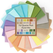 Charger l'image dans la galerie, 20 Fat Quarter Bundle in Pastel Mix, 100% Cotton, 20 Colors for Quilting & Crafting, Soft Fabric Gift Set, Eco-Friendly Packaging