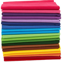 Charger l'image dans la galerie, 20 fat quarter bundle in rainbow colors, 100% cotton fabric for quilting, crafting, 140 gsm, 20.8x18.1 inches, eco-friendly packaging.