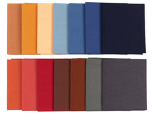 Cargar imagen en el visor de la galería, Fat Quarter Bundle in jewel tones, featuring 14 pieces of 100% cotton fabric for quilting and crafting. Durable, soft, and vibrant colors.