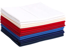 Load image into Gallery viewer, Fat Quarter Bundle of 14, 100% cotton fabric in patriotic USA colors: red, blue, and white, ideal for quilting and crafting projects.