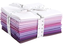 Cargar imagen en el visor de la galería, Fat Quarter Bundle of 100% Cotton Fabrics in Purple and Magenta Shades, Ideal for Quilting and Crafting Projects.