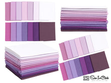 Cargar imagen en el visor de la galería, Fat Quarter Bundle in Shades of Purple and Magenta - 100% Cotton Quilting Fabric, 14 Pieces, 53x46 cm Each, Ideal for Crafting and Gifts