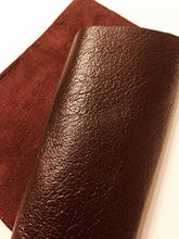 Cargar imagen en el visor de la galería, REED Leather Hide, whole skin, 7-10 SF, soft and durable sheepskin with an antique finish, rich brown color, perfect for crafting.