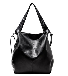 Retro Luxury Shoulder Bag: Casual PU Leather Tote - Vegan leather - Imported