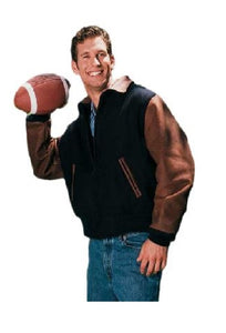 Big and Tall Men's Executive Leather Varsity Jacket Union Made in USA