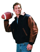 Cargar imagen en el visor de la galería, Big and Tall Men&#39;s Executive Leather Varsity Jacket Union Made in USA
