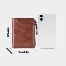 Charger l&#39;image dans la galerie, men Wallet Rfid Leather Wallet Zipper Business Card Holder Purse Wallet Men
