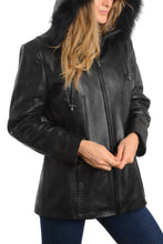 Cargar imagen en el visor de la galería, Women&#39;s 28&quot; Fox Trimmed Detachable Hood &amp; Braided Leather Trim - Imported
