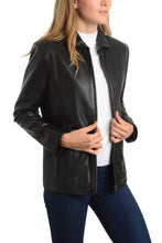 Cargar imagen en el visor de la galería, REED Women&#39;s Lambskin 26&quot; Classic Leather Jacket - Imported
