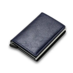 RFID Black Magic Trifold Leather Slim Mini Wallet - Cuir végétalien - Importé