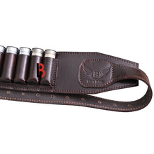 Load image into Gallery viewer, Cowhide Leather Shotshell Bandolier Belt Shotgun Shell Belt Ammunition Carrier
