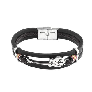 Pulsera clásica de cuero multicapa tejida a mano - Cuero vegano - Importado