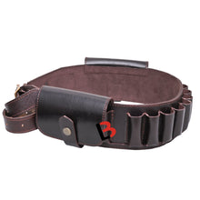 Load image into Gallery viewer, Cowhide Leather Shotshell Bandolier Belt Shotgun Shell Belt Ammunition Carrier
