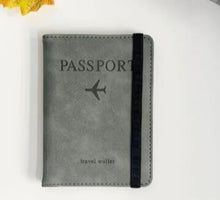 Cargar imagen en el visor de la galería, Blocking Passport Holder Leather Travel Wallet
