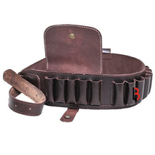 Load image into Gallery viewer, Cowhide Leather Shotshell Bandolier Belt Shotgun Shell Belt Ammunition Carrier
