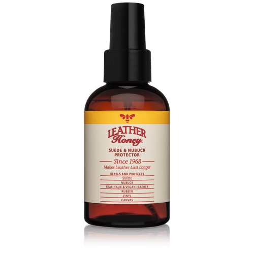 Leather Honey Suede & Nubuck Protector spray bottle for suede, nubuck, canvas, and vegan leather protection.