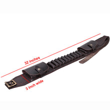 Load image into Gallery viewer, Cowhide Leather Shotshell Bandolier Belt Shotgun Shell Belt Ammunition Carrier
