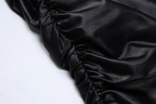 Load image into Gallery viewer, Be So Faux Real Faux Leather Ruched Mini Dress
