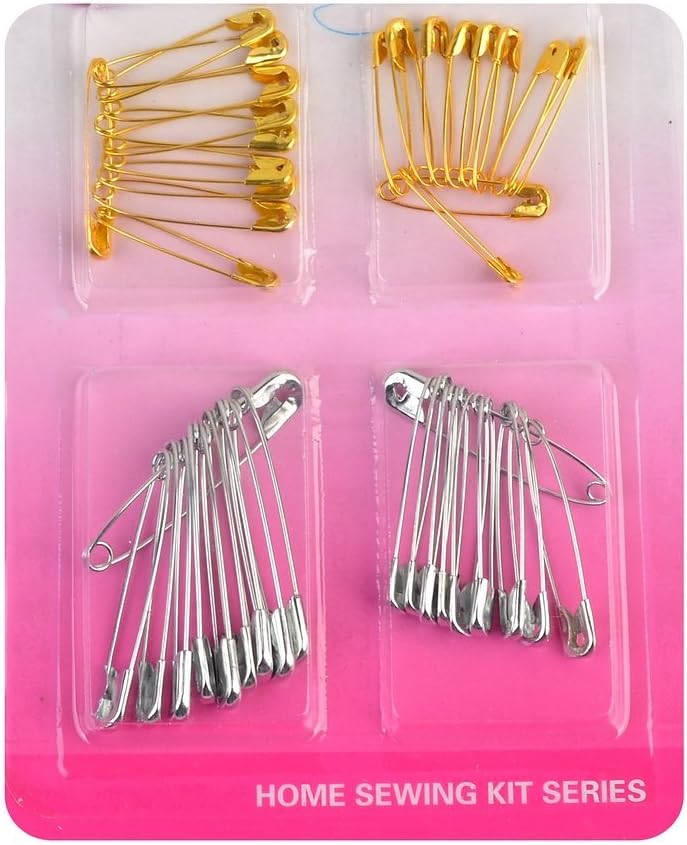 Gold and Silver Heavy Duty Safety Pin, Safety Pins for Fabrics, Sewing and Crafts Supplies