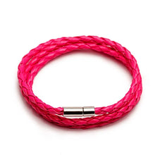 Charger l&#39;image dans la galerie, Bracelet en cuir tressé PU coloré et tendance – Cuir végétalien – Importé
