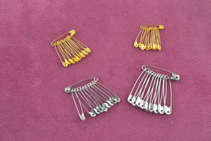 Gold and Silver Heavy Duty Safety Pin, Safety Pins for Fabrics, Sewing and Crafts Supplies