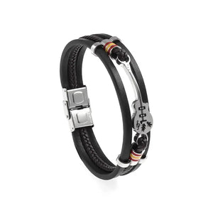 Classic Hand Woven Multi-Layered Leather Bracelet - Vegan leather - Imported