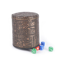 Cargar imagen en el visor de la galería, Egyptian pattern Brown Leather Rune Dice Cup
